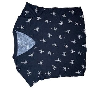 Black Palm Tree Print Women's Short Sleeve Tee